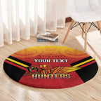 Papua New Guinea Rugby Custom Round Carpet Go PNG Hunters Polynesian Pattern - Aussie Hoodie