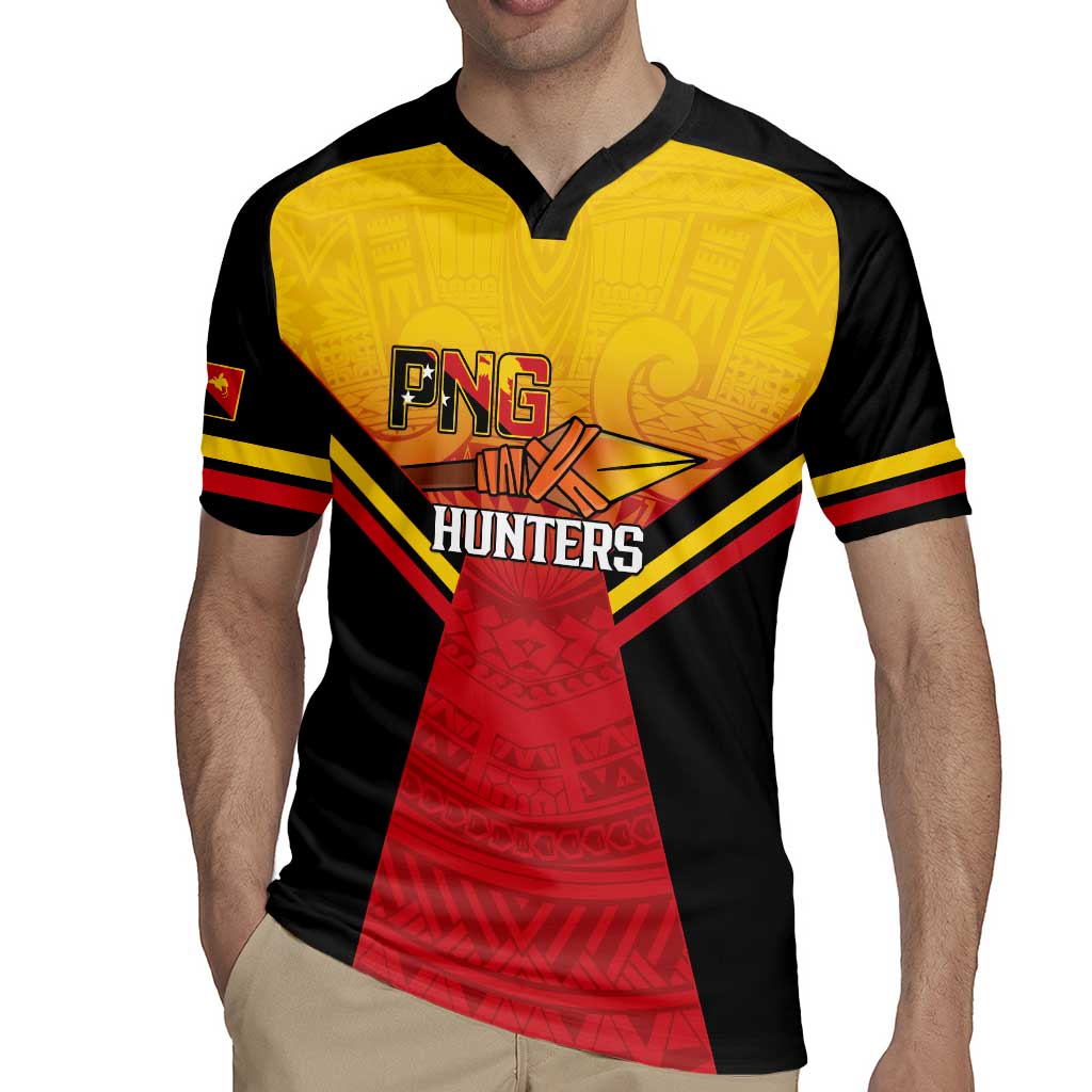 Papua New Guinea Rugby Custom Rugby Jersey Go PNG Hunters Polynesian Pattern - Aussie Hoodie