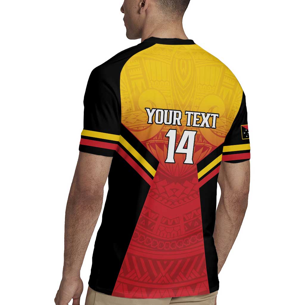 Papua New Guinea Rugby Custom Rugby Jersey Go PNG Hunters Polynesian Pattern - Aussie Hoodie