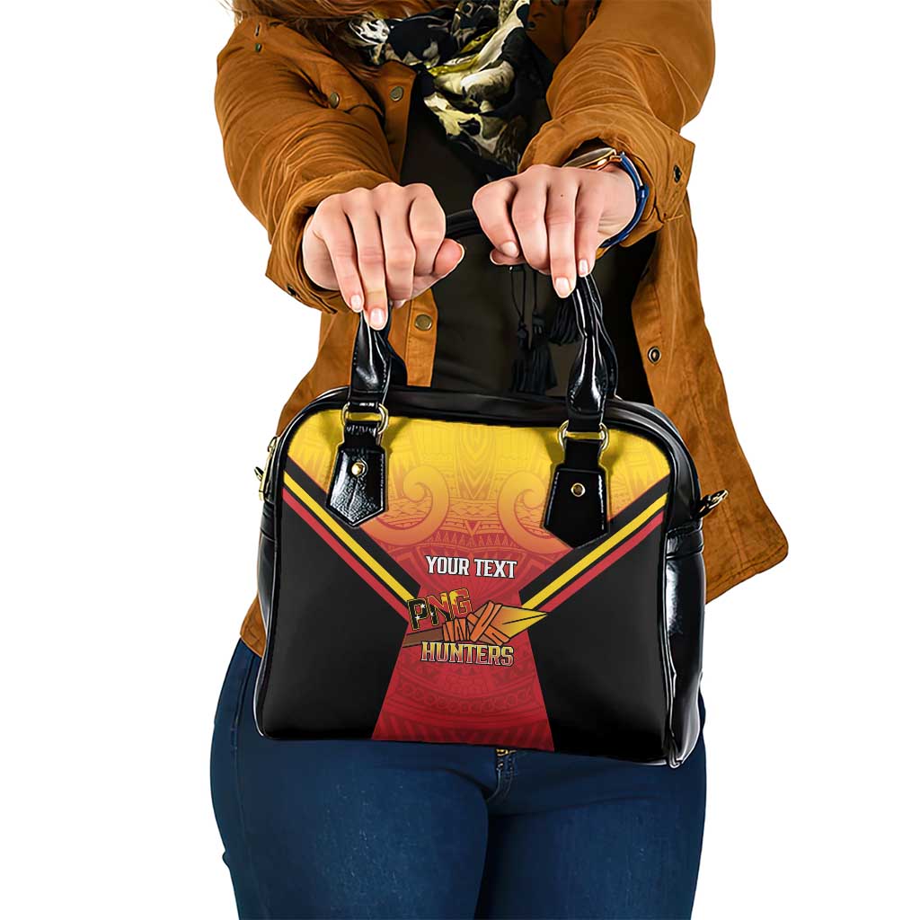 Papua New Guinea Rugby Custom Shoulder Handbag Go PNG Hunters Polynesian Pattern - Aussie Hoodie