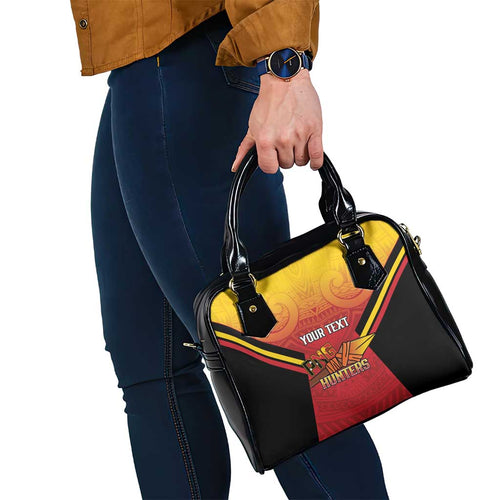 Papua New Guinea Rugby Custom Shoulder Handbag Go PNG Hunters Polynesian Pattern - Aussie Hoodie