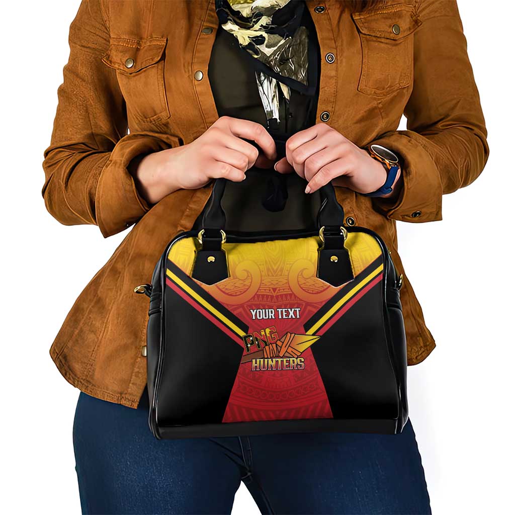 Papua New Guinea Rugby Custom Shoulder Handbag Go PNG Hunters Polynesian Pattern - Aussie Hoodie