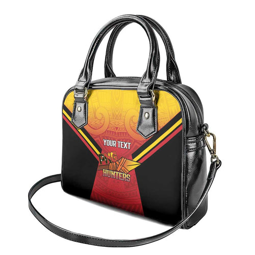 Papua New Guinea Rugby Custom Shoulder Handbag Go PNG Hunters Polynesian Pattern - Aussie Hoodie