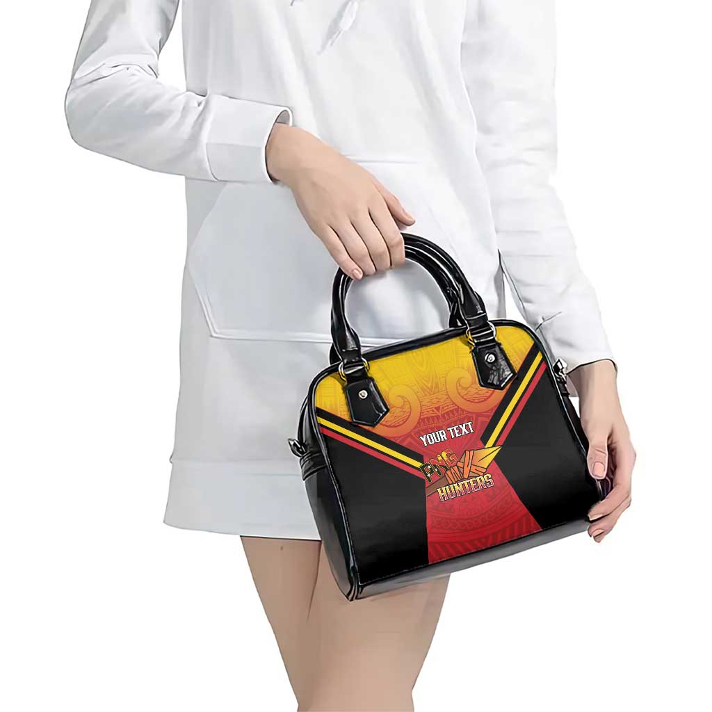 Papua New Guinea Rugby Custom Shoulder Handbag Go PNG Hunters Polynesian Pattern - Aussie Hoodie