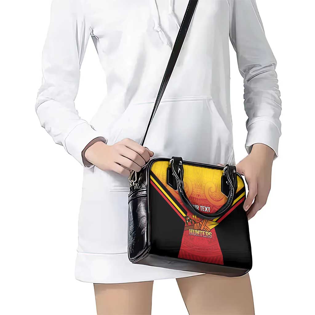 Papua New Guinea Rugby Custom Shoulder Handbag Go PNG Hunters Polynesian Pattern - Aussie Hoodie