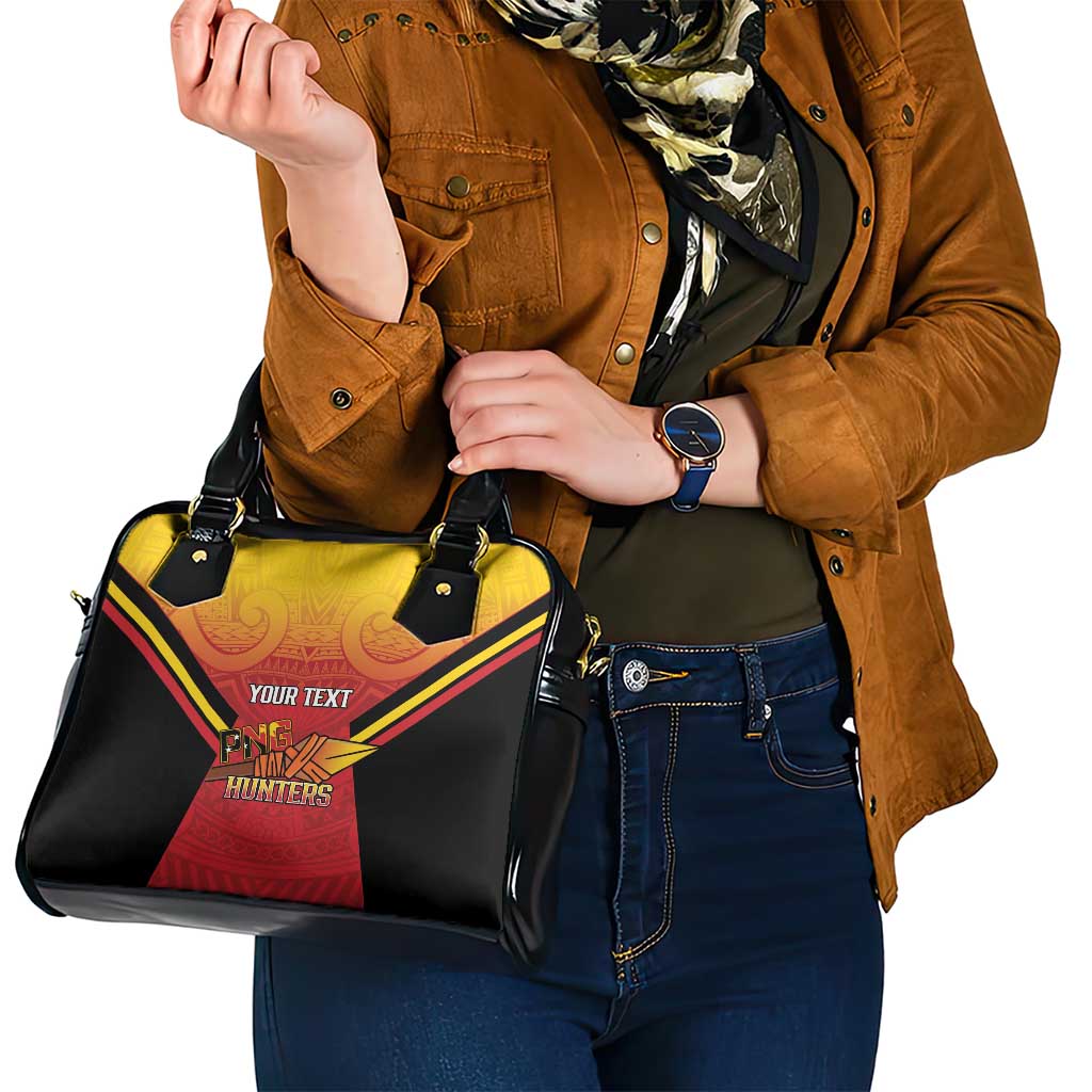 Papua New Guinea Rugby Custom Shoulder Handbag Go PNG Hunters Polynesian Pattern - Aussie Hoodie