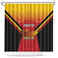 Papua New Guinea Rugby Custom Shower Curtain Go PNG Hunters Polynesian Pattern - Aussie Hoodie
