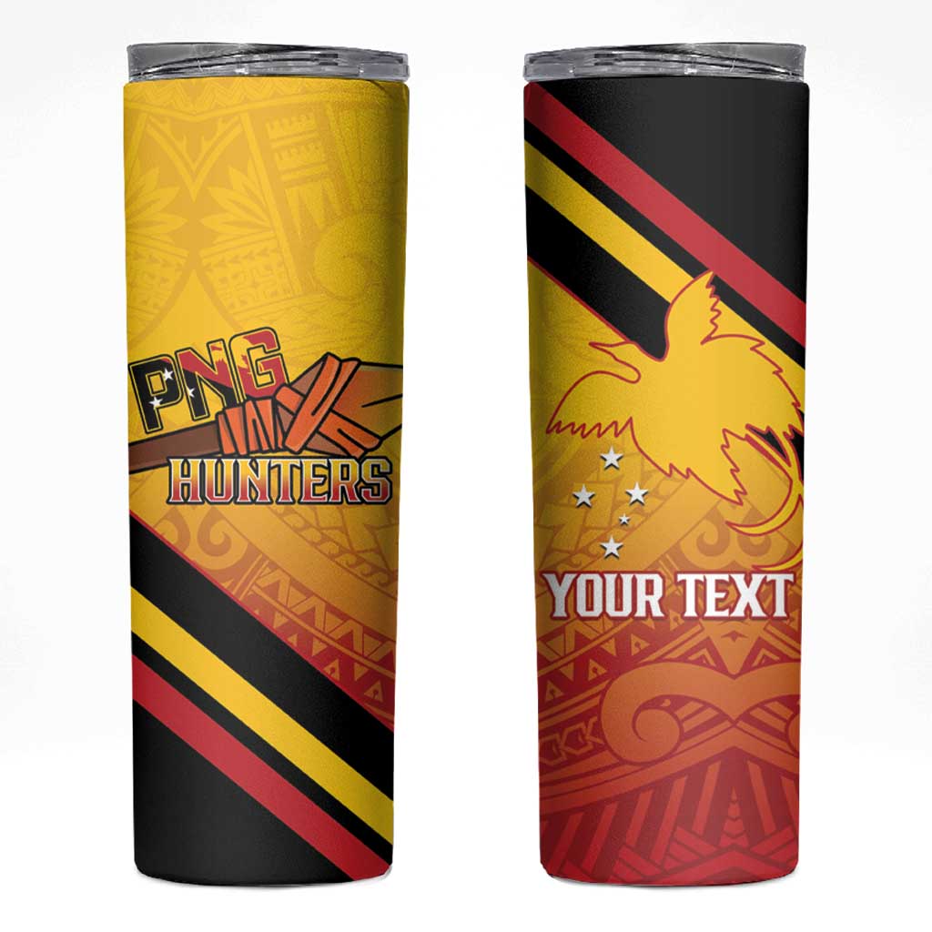 Papua New Guinea Rugby Custom Skinny Tumbler Go PNG Hunters Polynesian Pattern - Aussie Hoodie