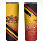 Papua New Guinea Rugby Custom Skinny Tumbler Go PNG Hunters Polynesian Pattern - Aussie Hoodie