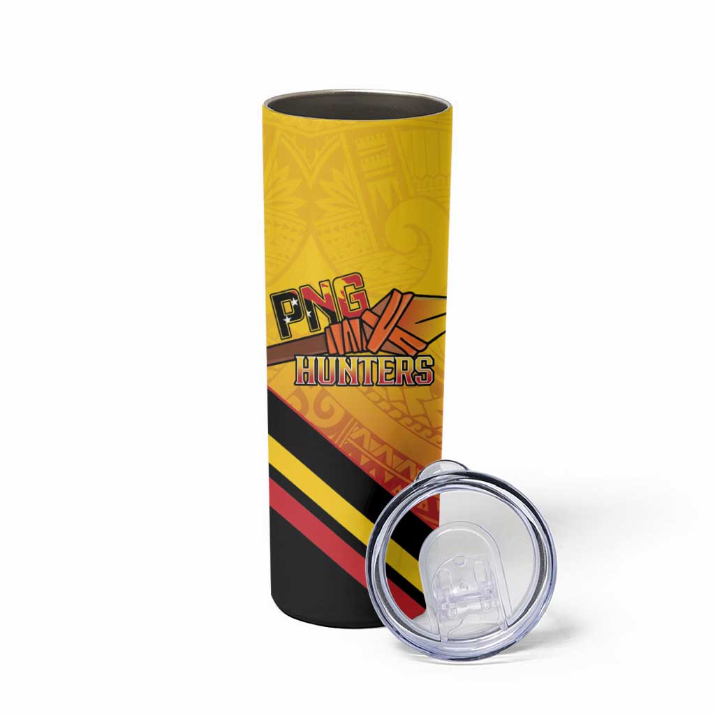 Papua New Guinea Rugby Custom Skinny Tumbler Go PNG Hunters Polynesian Pattern - Aussie Hoodie