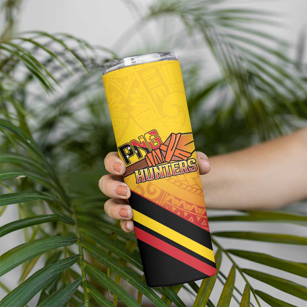 Papua New Guinea Rugby Custom Skinny Tumbler Go PNG Hunters Polynesian Pattern - Aussie Hoodie