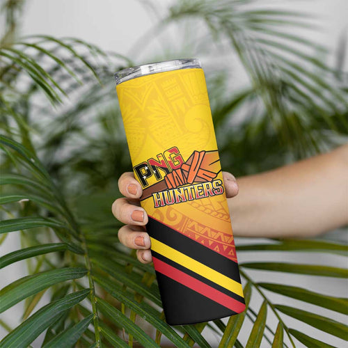 Papua New Guinea Rugby Custom Skinny Tumbler Go PNG Hunters Polynesian Pattern - Aussie Hoodie