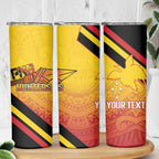 Papua New Guinea Rugby Custom Skinny Tumbler Go PNG Hunters Polynesian Pattern - Aussie Hoodie