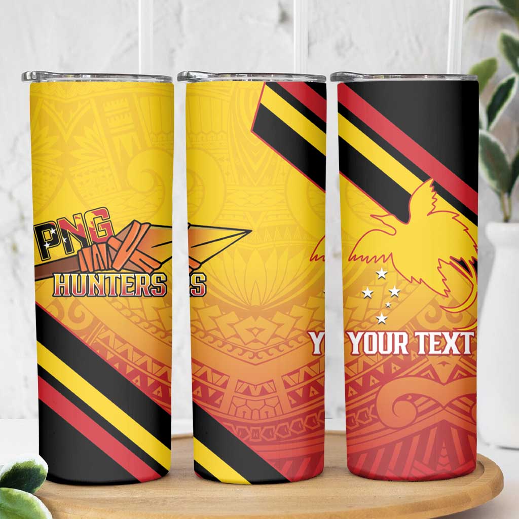 Papua New Guinea Rugby Custom Skinny Tumbler Go PNG Hunters Polynesian Pattern - Aussie Hoodie