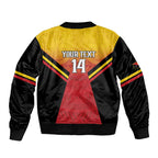 Papua New Guinea Rugby Custom Sleeve Zip Bomber Jacket Go PNG Hunters Polynesian Pattern - Aussie Hoodie