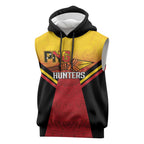 Papua New Guinea Rugby Custom Sleeveless Hoodie Go PNG Hunters Polynesian Pattern - Aussie Hoodie