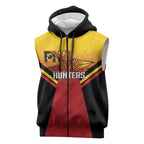 Papua New Guinea Rugby Custom Sleeveless Zip Hoodie Go PNG Hunters Polynesian Pattern LT14