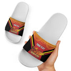 Papua New Guinea Rugby Custom Slide Sandals Go PNG Hunters Polynesian Pattern - Aussie Hoodie