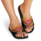Papua New Guinea Rugby Custom Slide Sandals Go PNG Hunters Polynesian Pattern - Aussie Hoodie