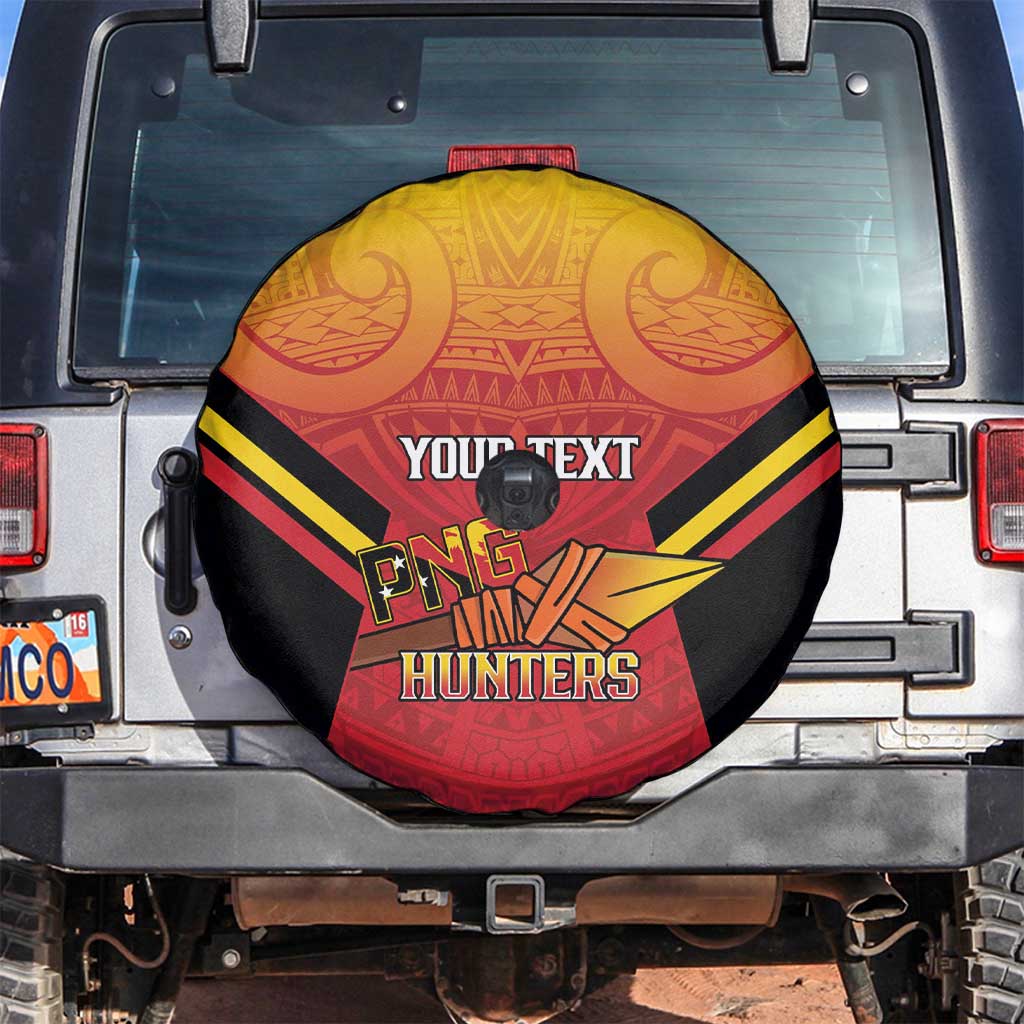 Papua New Guinea Rugby Custom Spare Tire Cover Go PNG Hunters Polynesian Pattern - Aussie Hoodie