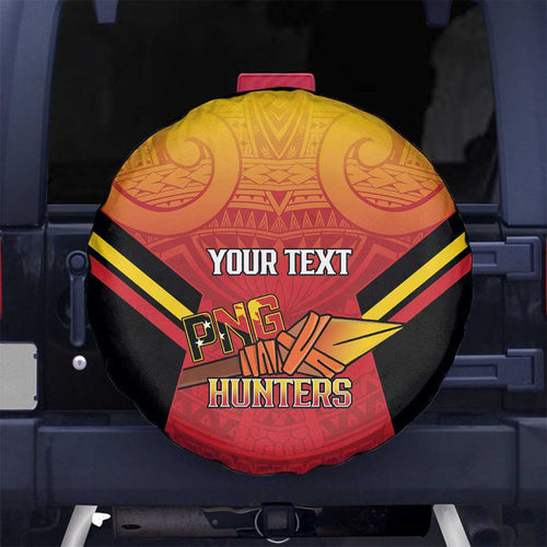 Papua New Guinea Rugby Custom Spare Tire Cover Go PNG Hunters Polynesian Pattern - Aussie Hoodie
