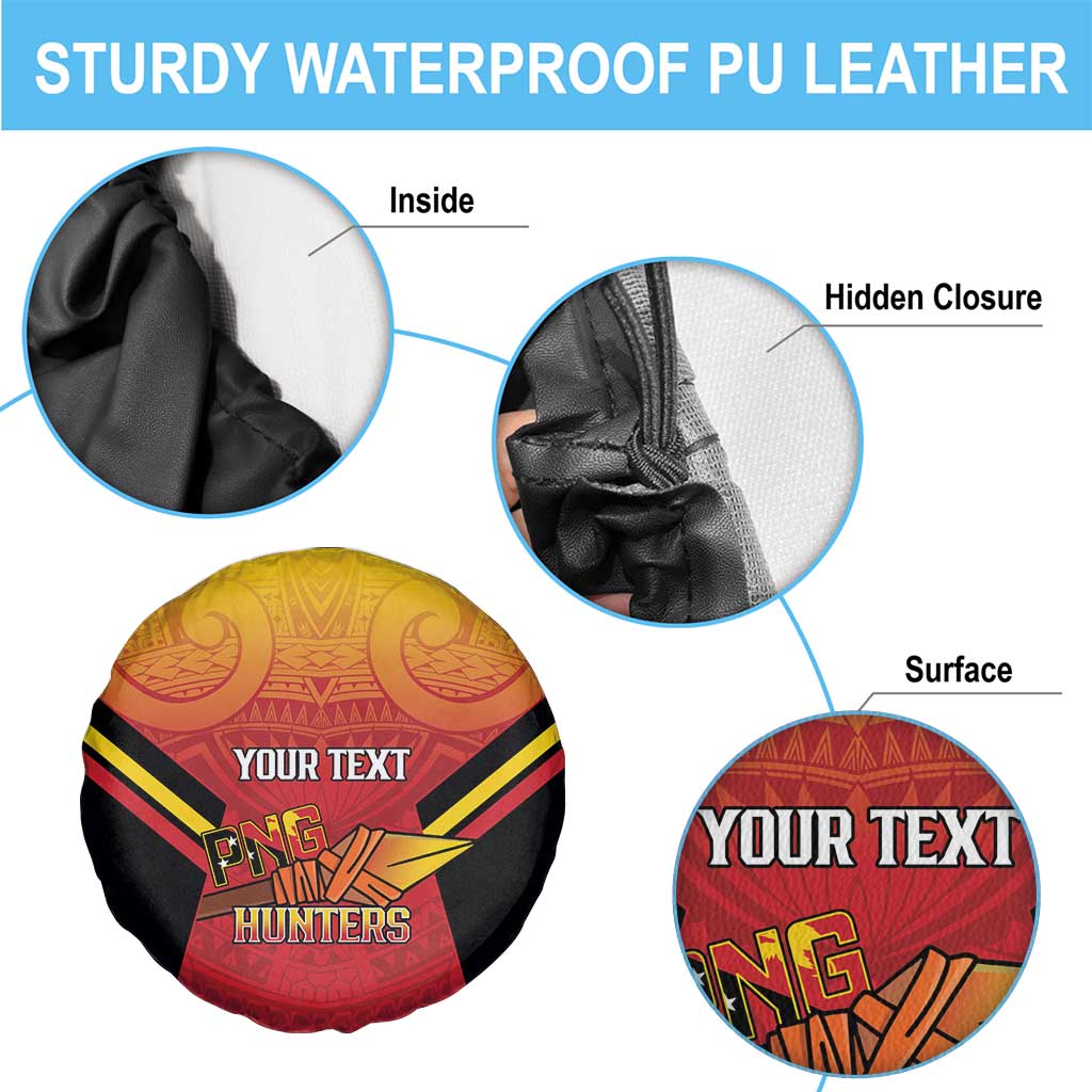 Papua New Guinea Rugby Custom Spare Tire Cover Go PNG Hunters Polynesian Pattern - Aussie Hoodie