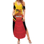 Papua New Guinea Rugby Custom Summer Maxi Dress Go PNG Hunters Polynesian Pattern - Aussie Hoodie