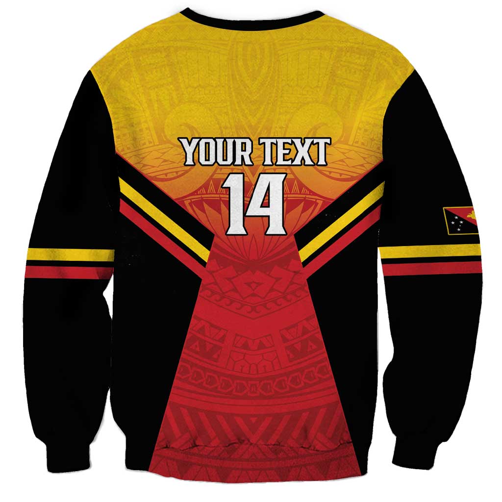 Papua New Guinea Rugby Custom Sweatshirt Go PNG Hunters Polynesian Pattern - Aussie Hoodie
