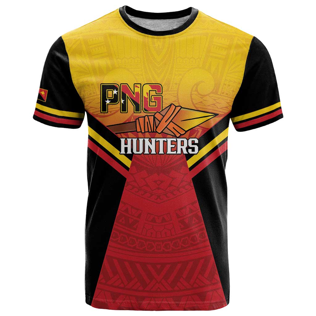 Papua New Guinea Rugby Custom T Shirt Go PNG Hunters Polynesian Pattern - Aussie Hoodie