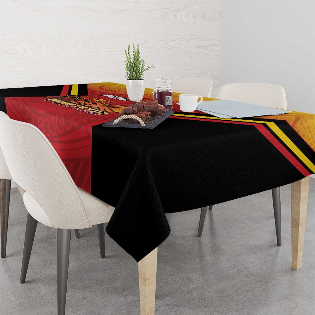 Papua New Guinea Rugby Custom Tablecloth Go PNG Hunters Polynesian Pattern - Aussie Hoodie