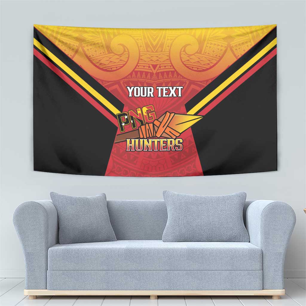 Papua New Guinea Rugby Custom Tapestry Go PNG Hunters Polynesian Pattern - Aussie Hoodie