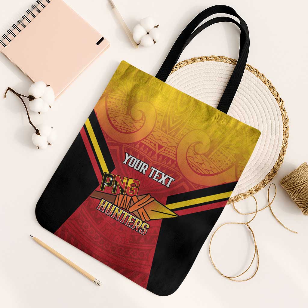 Papua New Guinea Rugby Custom Tote Bag Go PNG Hunters Polynesian Pattern - Aussie Hoodie