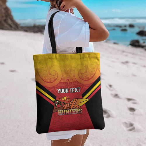 Papua New Guinea Rugby Custom Tote Bag Go PNG Hunters Polynesian Pattern - Aussie Hoodie