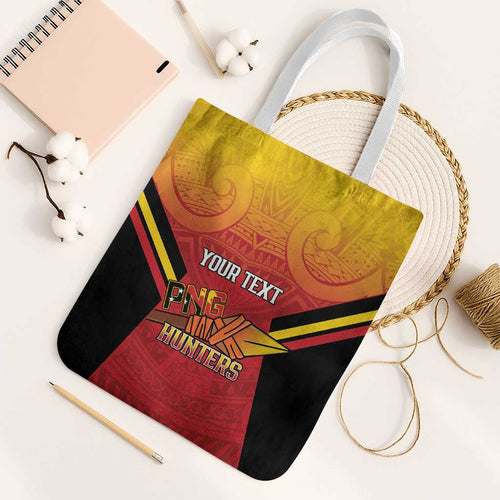 Papua New Guinea Rugby Custom Tote Bag Go PNG Hunters Polynesian Pattern - Aussie Hoodie