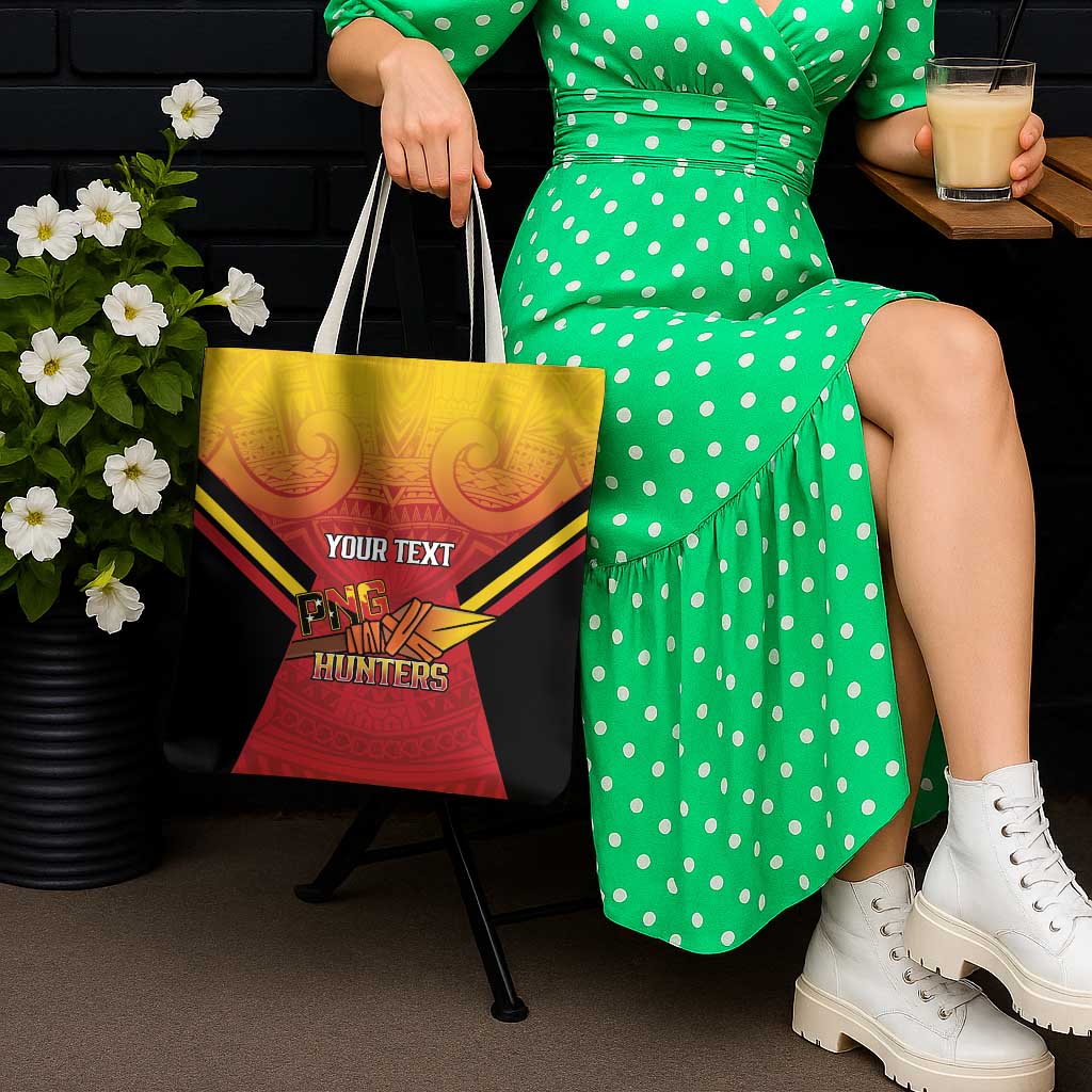 Papua New Guinea Rugby Custom Tote Bag Go PNG Hunters Polynesian Pattern - Aussie Hoodie