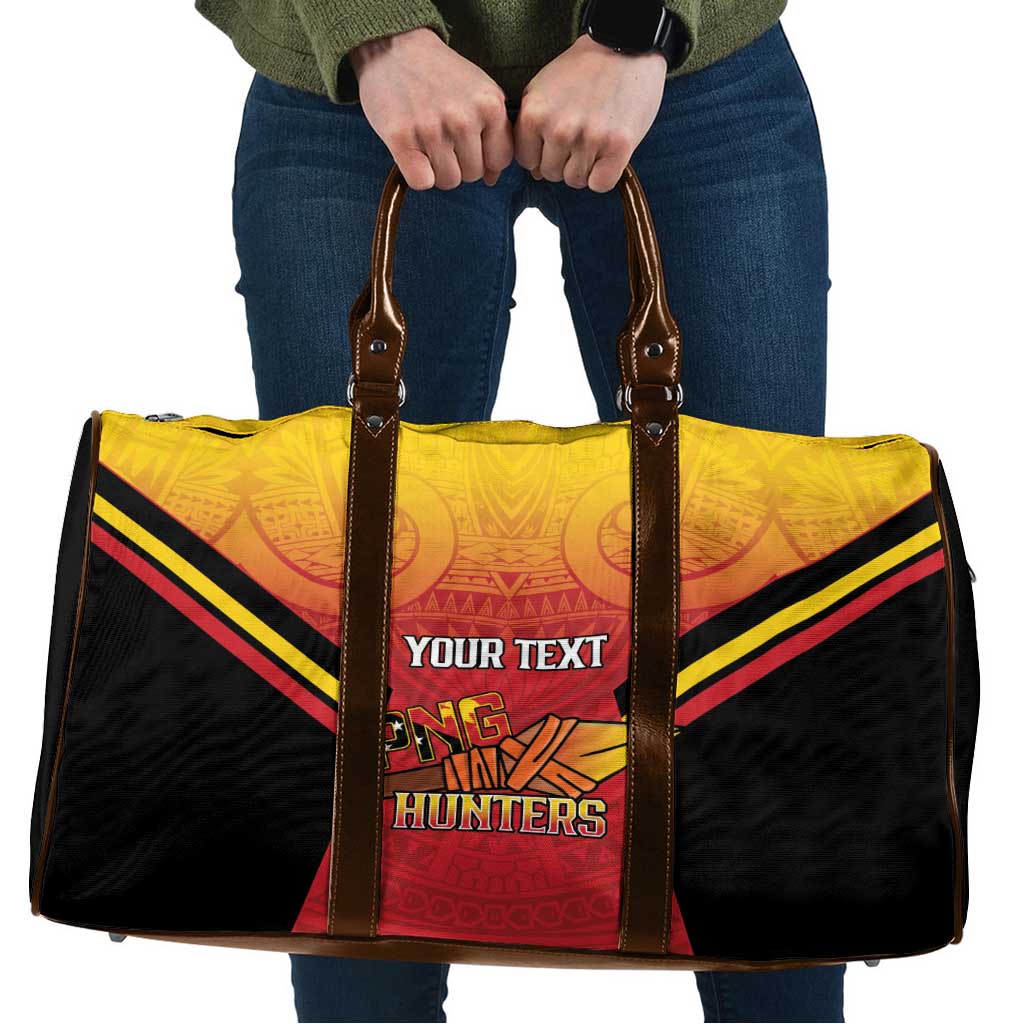Papua New Guinea Rugby Custom Travel Bag Go PNG Hunters Polynesian Pattern - Aussie Hoodie