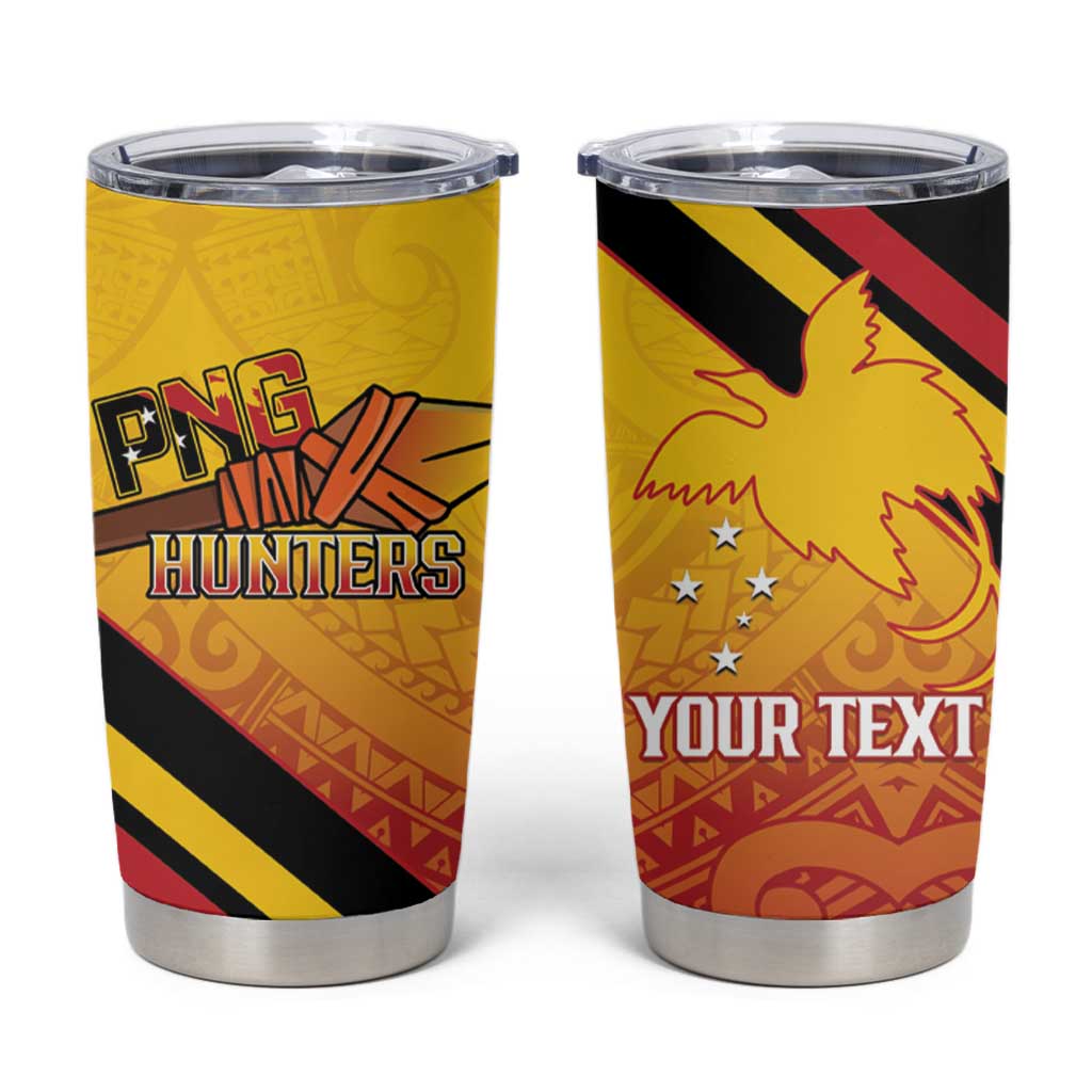 Papua New Guinea Rugby Custom Tumbler Cup Go PNG Hunters Polynesian Pattern - Aussie Hoodie
