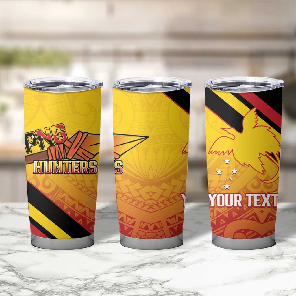 Papua New Guinea Rugby Custom Tumbler Cup Go PNG Hunters Polynesian Pattern - Aussie Hoodie