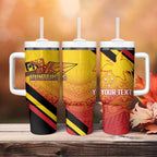 Papua New Guinea Rugby Custom Tumbler With Handle Go PNG Hunters Polynesian Pattern - Aussie Hoodie