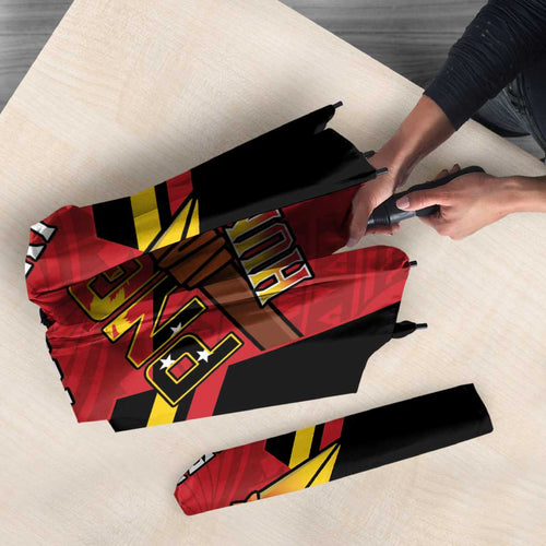 Papua New Guinea Rugby Custom Umbrella Go PNG Hunters Polynesian Pattern - Aussie Hoodie