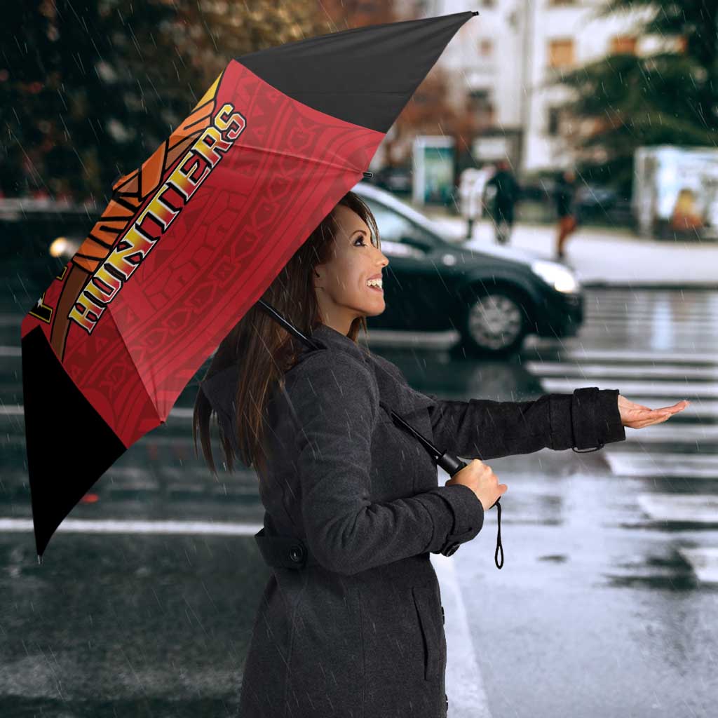 Papua New Guinea Rugby Custom Umbrella Go PNG Hunters Polynesian Pattern - Aussie Hoodie