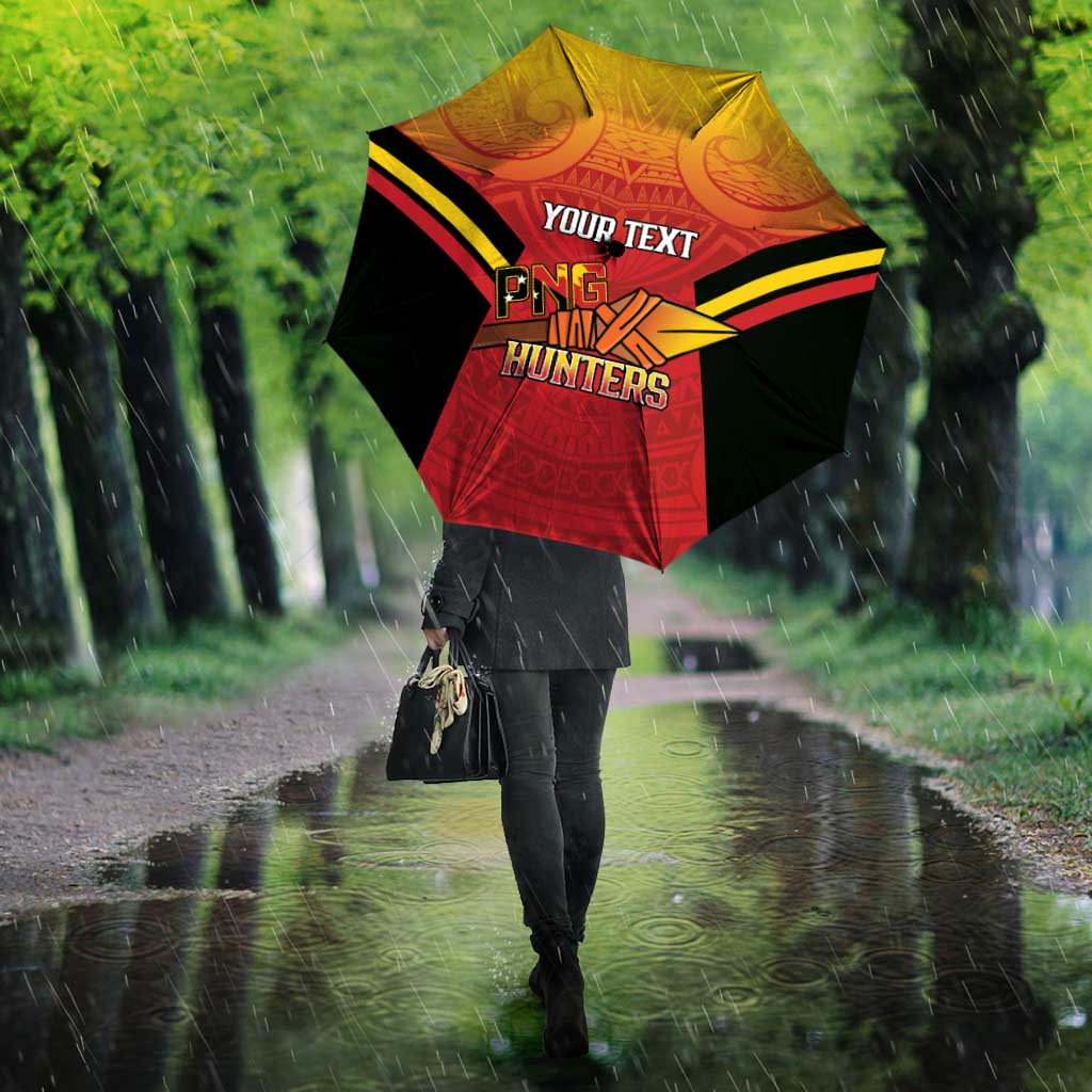 Papua New Guinea Rugby Custom Umbrella Go PNG Hunters Polynesian Pattern - Aussie Hoodie