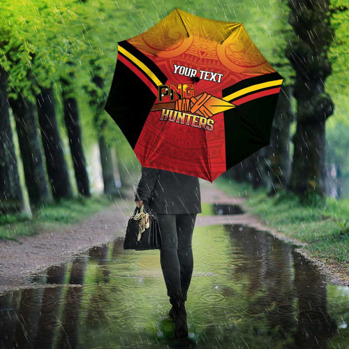 Papua New Guinea Rugby Custom Umbrella Go PNG Hunters Polynesian Pattern - Aussie Hoodie