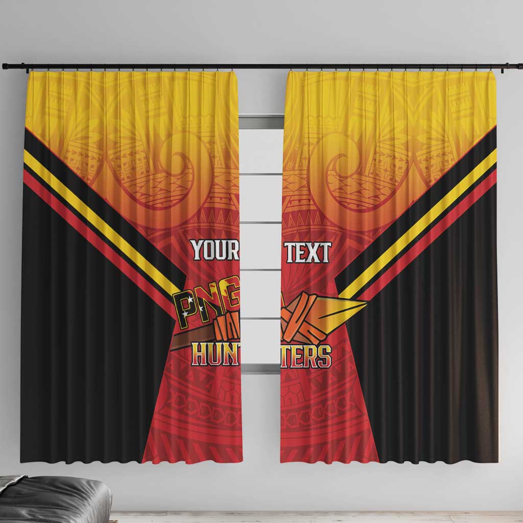 Papua New Guinea Rugby Custom Window Curtain Go PNG Hunters Polynesian Pattern - Aussie Hoodie