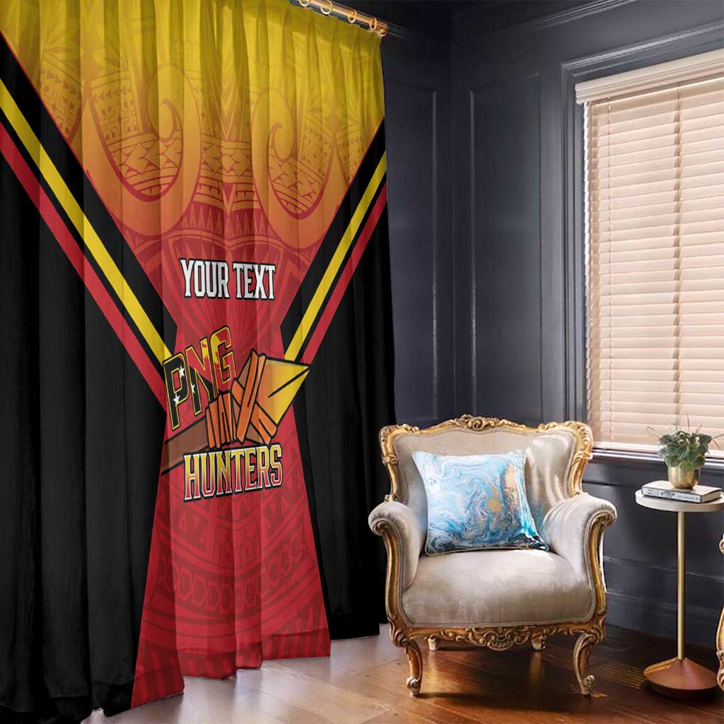 Papua New Guinea Rugby Custom Window Curtain Go PNG Hunters Polynesian Pattern - Aussie Hoodie