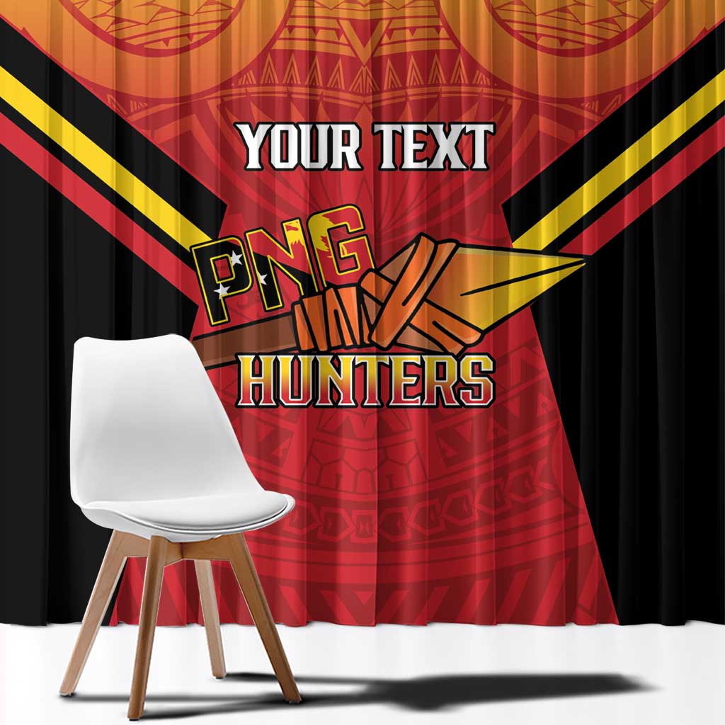 Papua New Guinea Rugby Custom Window Curtain Go PNG Hunters Polynesian Pattern - Aussie Hoodie