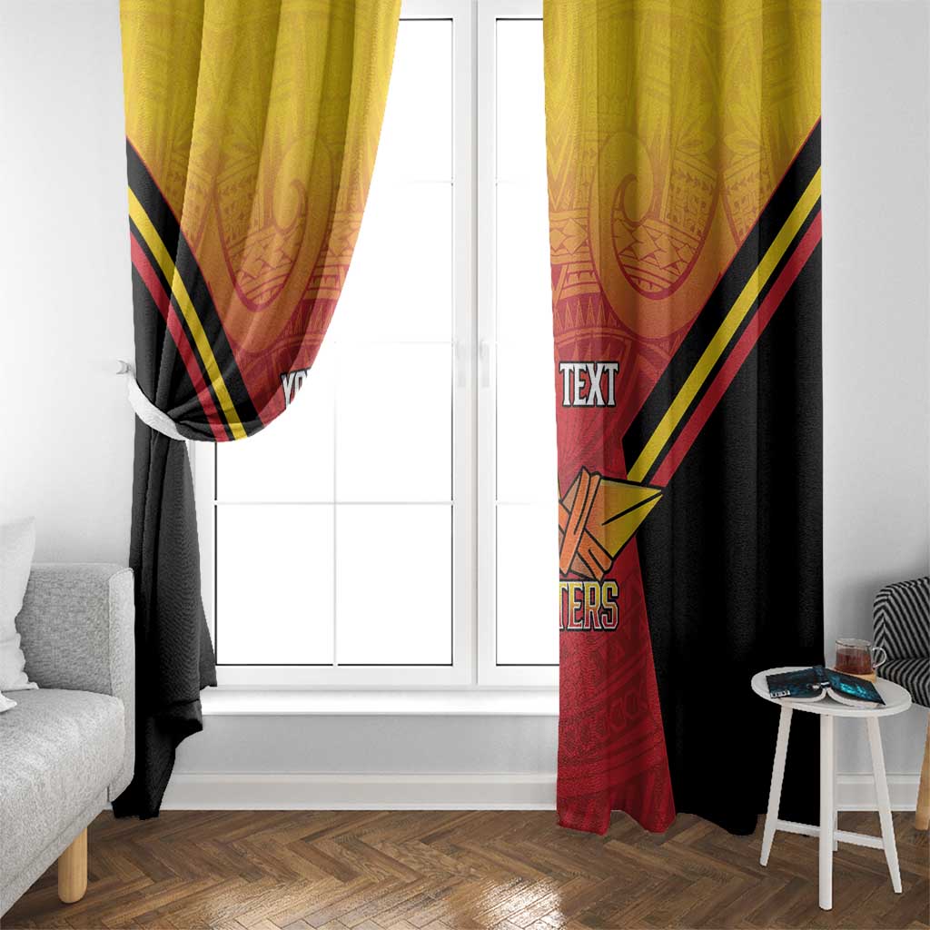 Papua New Guinea Rugby Custom Window Curtain Go PNG Hunters Polynesian Pattern - Aussie Hoodie