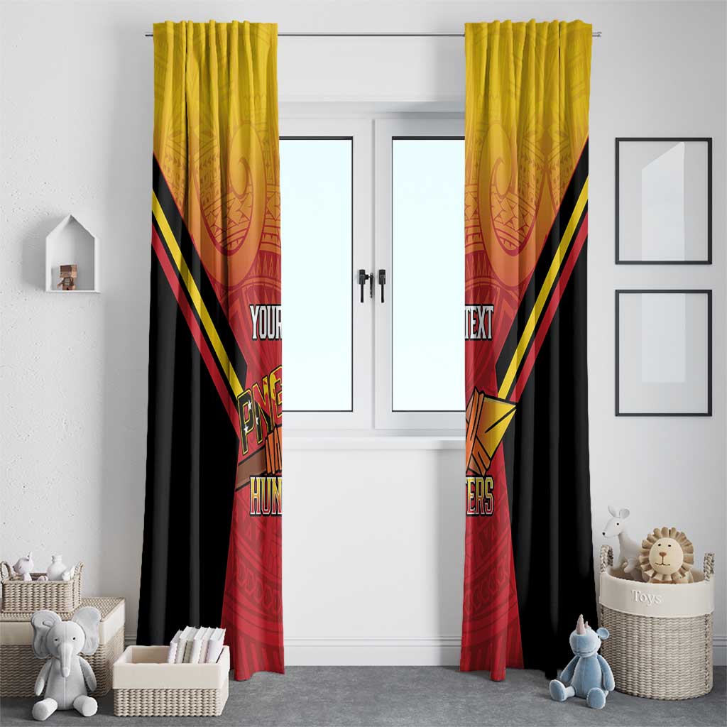 Papua New Guinea Rugby Custom Window Curtain Go PNG Hunters Polynesian Pattern - Aussie Hoodie