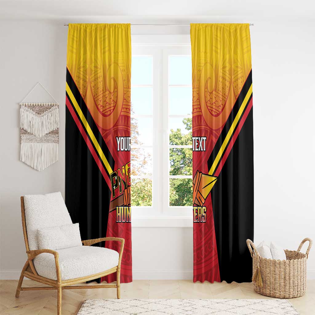 Papua New Guinea Rugby Custom Window Curtain Go PNG Hunters Polynesian Pattern - Aussie Hoodie