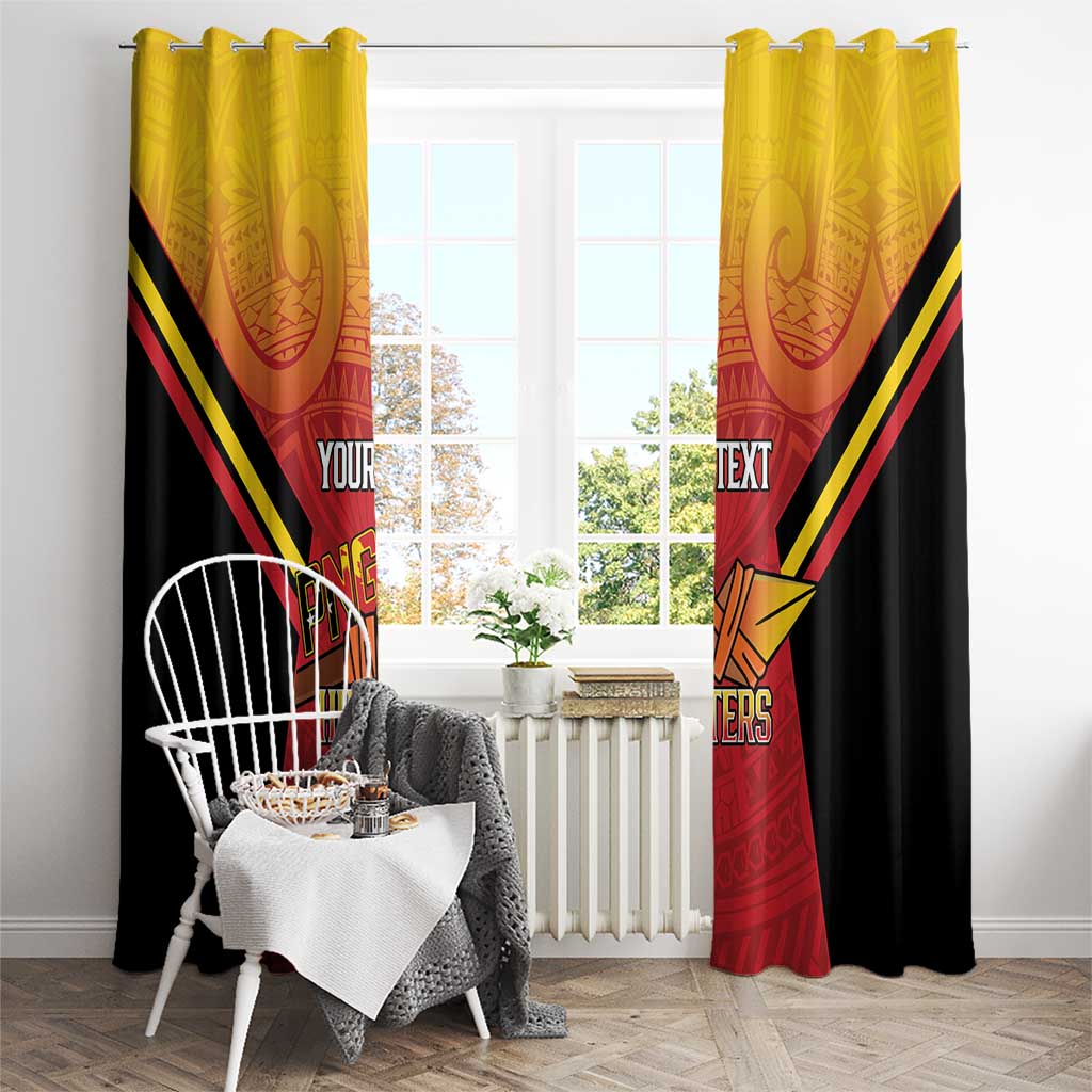 Papua New Guinea Rugby Custom Window Curtain Go PNG Hunters Polynesian Pattern - Aussie Hoodie